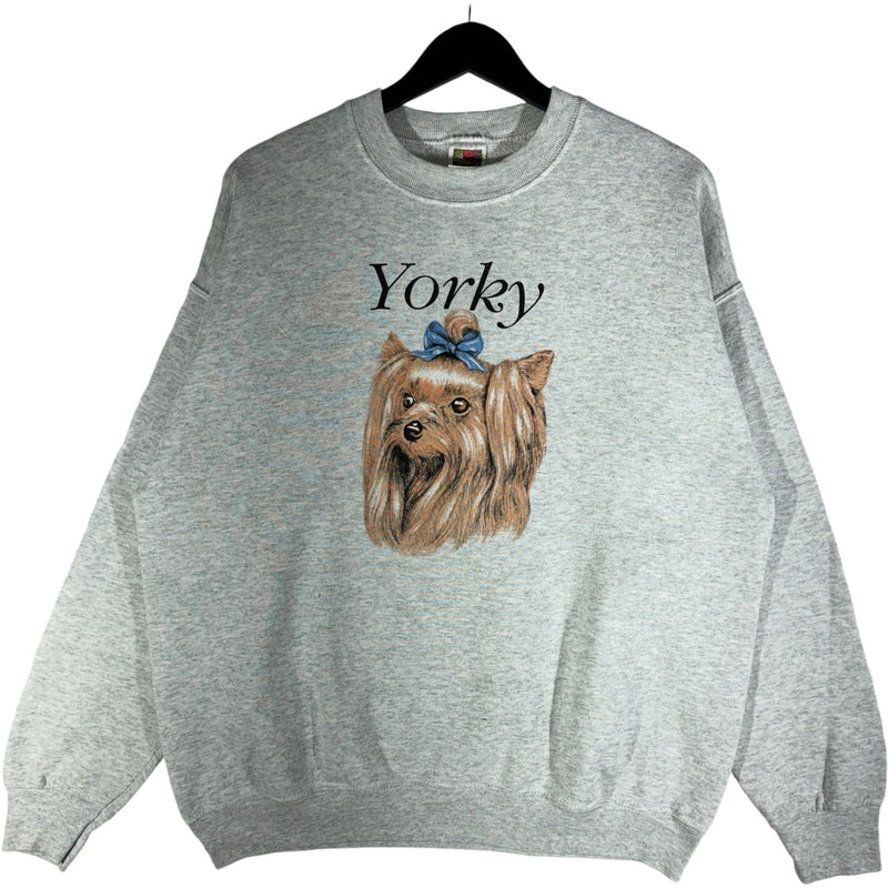 Vintage Yorky Dog Portrait Crewneck