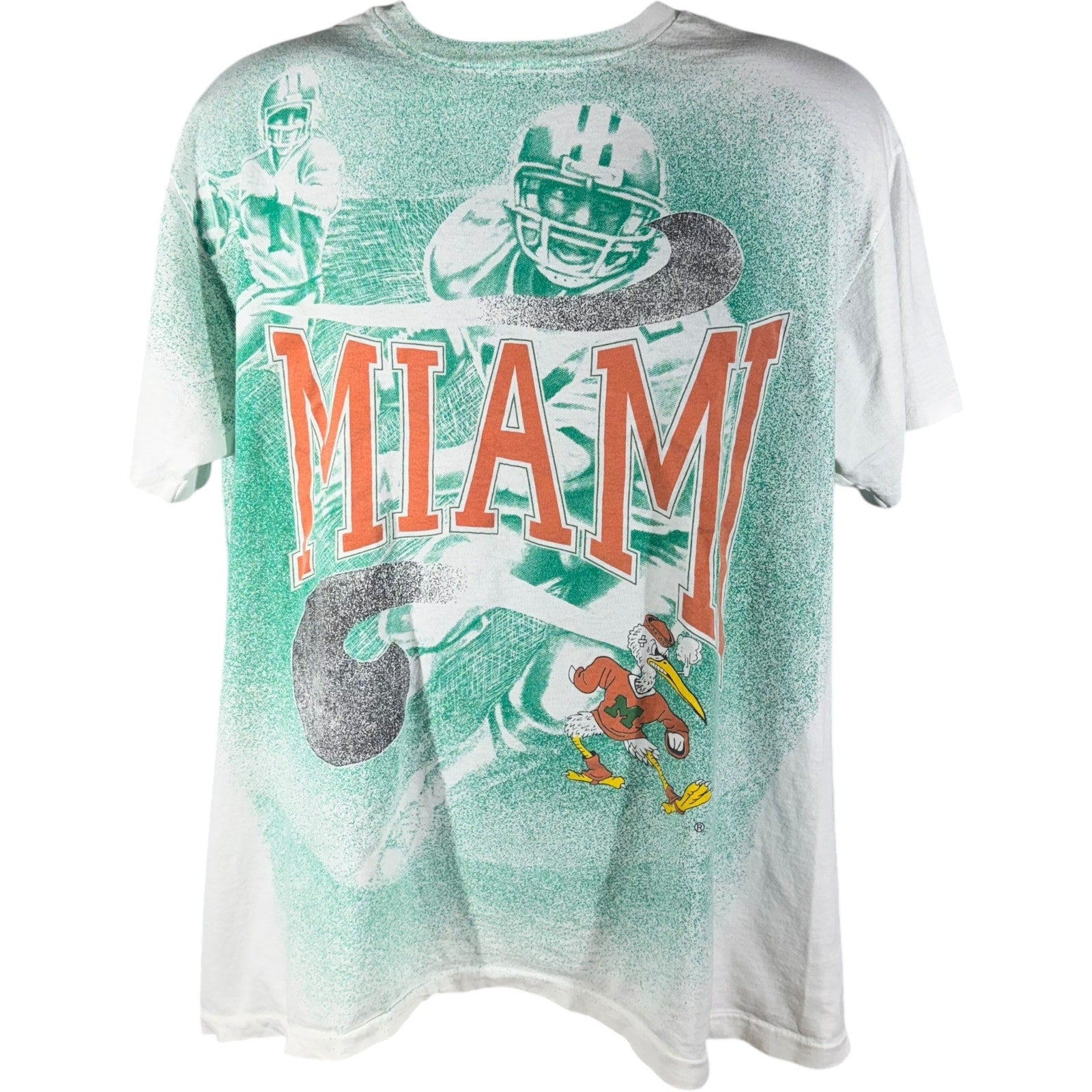 Vintage University Of Miami Hurricanes Football AOP Tee