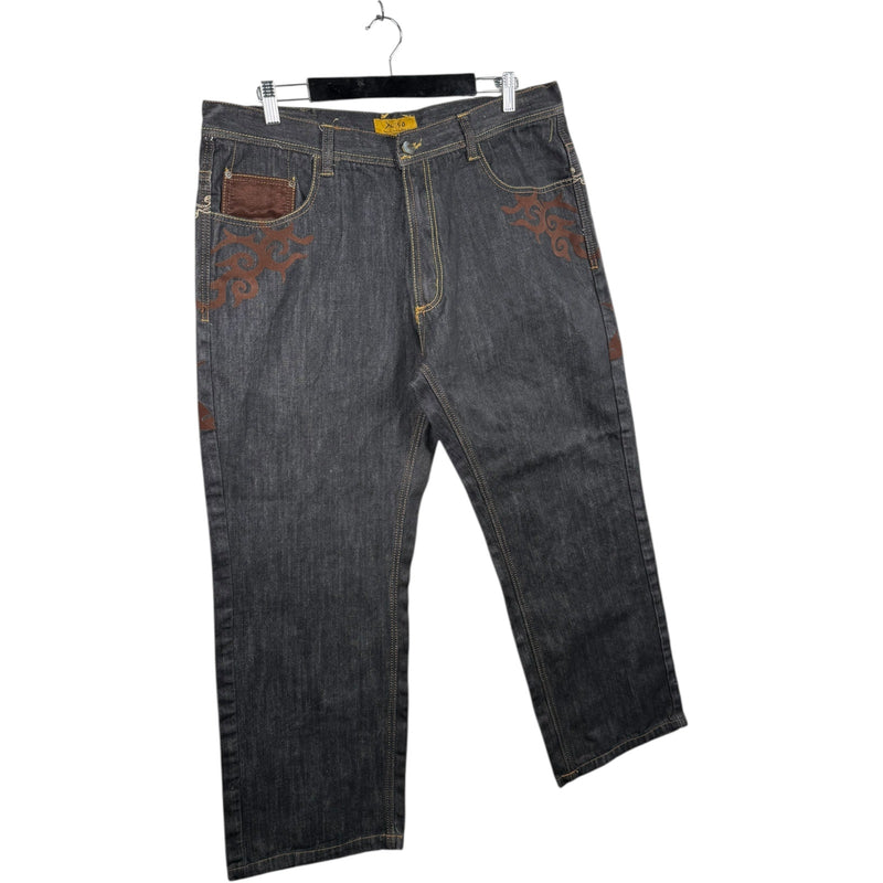 Vintage Russo Dragon Embroidered Denim Jeans 40