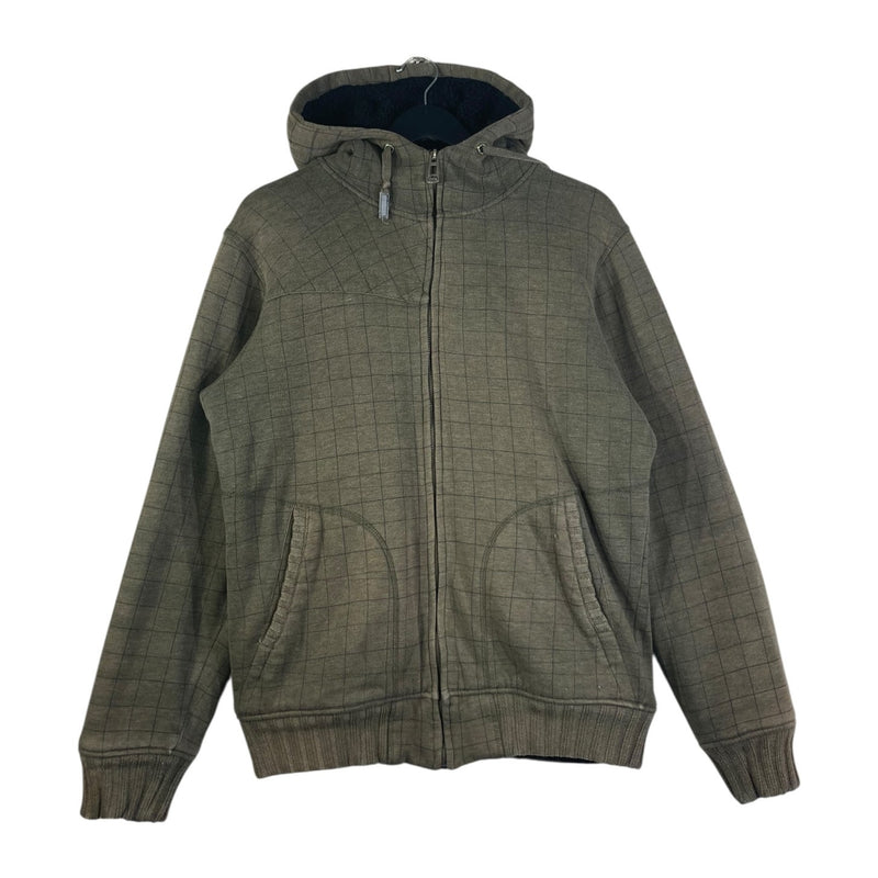 Vintage Billabong Grid Pattern Zip Up Hoodie