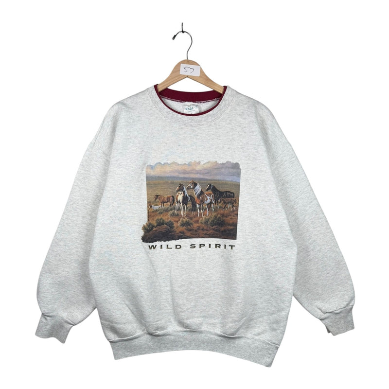 Vintage Wild Spirit Horse Graphic Crewneck