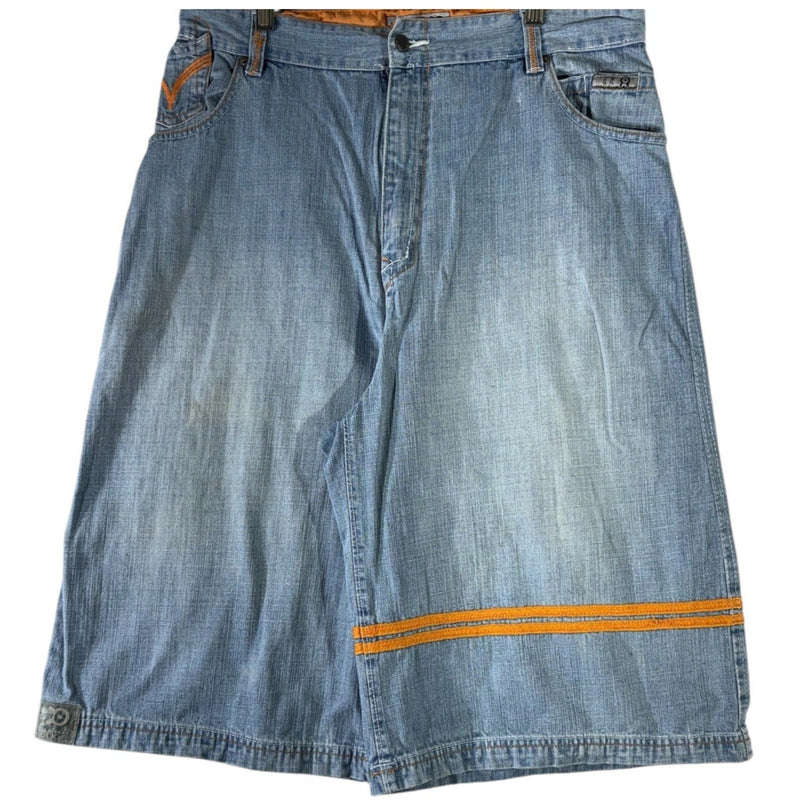 Vintage Platinum Edge Wide Leg Denim Shorts 38