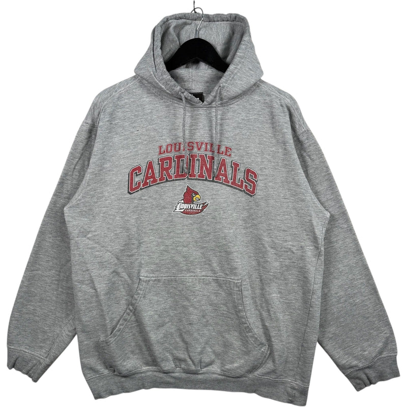 Vintage NCAA Louisville Cardinals Chest Spellout Hoodie