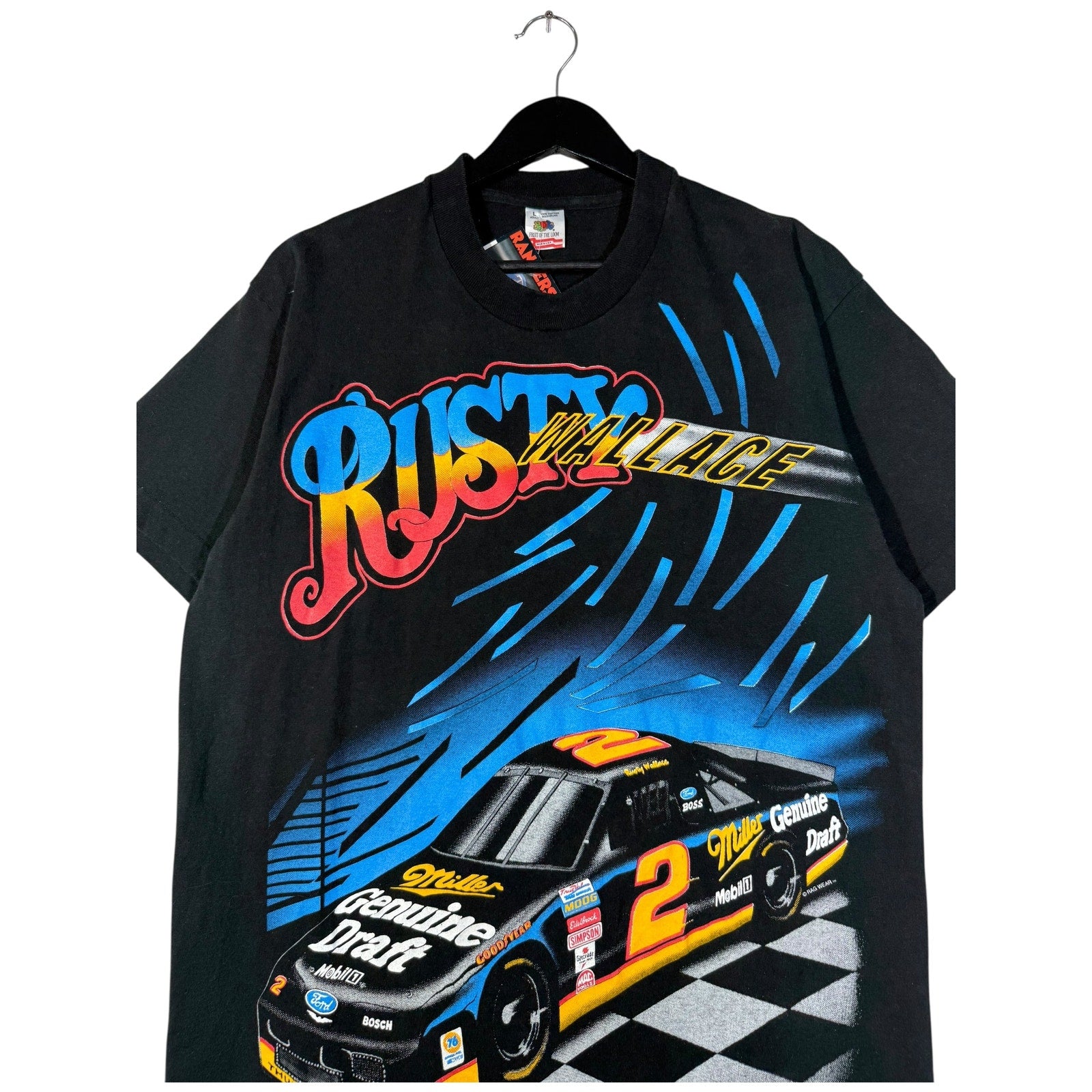 Vintage Rusy Wallace AOP NASCAR T-Shirt