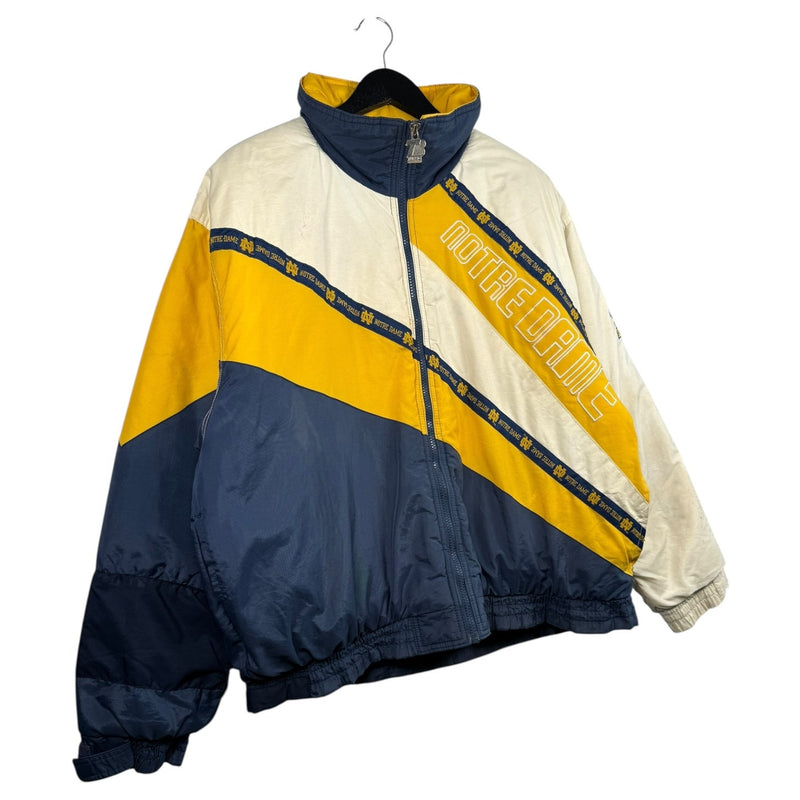Vintage Notre Dame Colorblock Full Zip Bomber Jacket 90s