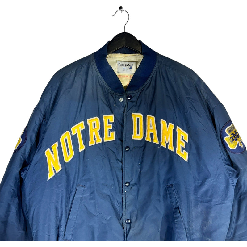 Vintage Notre Dame University Nylon Bomber Jacket 90s