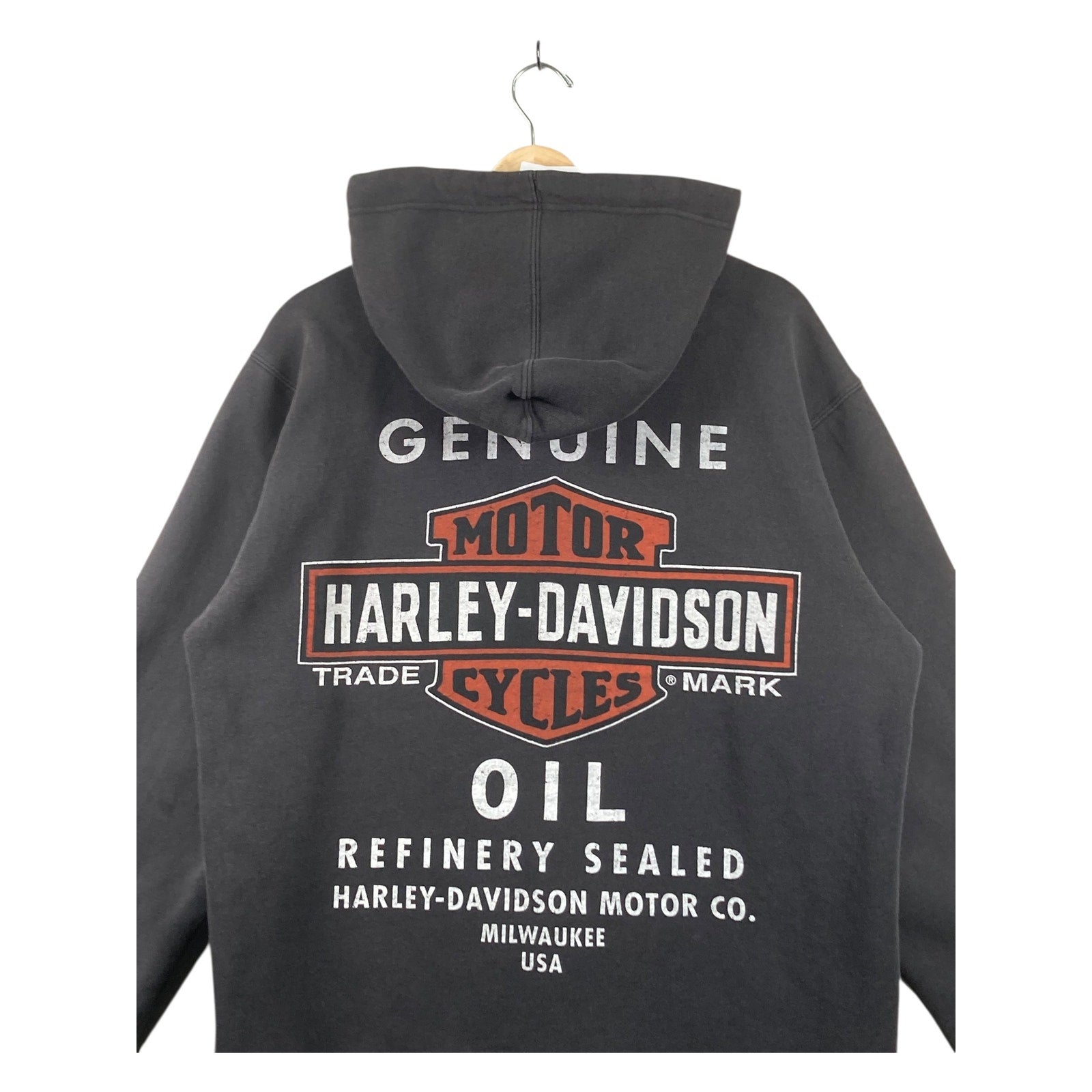 Vintage Harley Davidson Bar & Shield Oil Hoodie