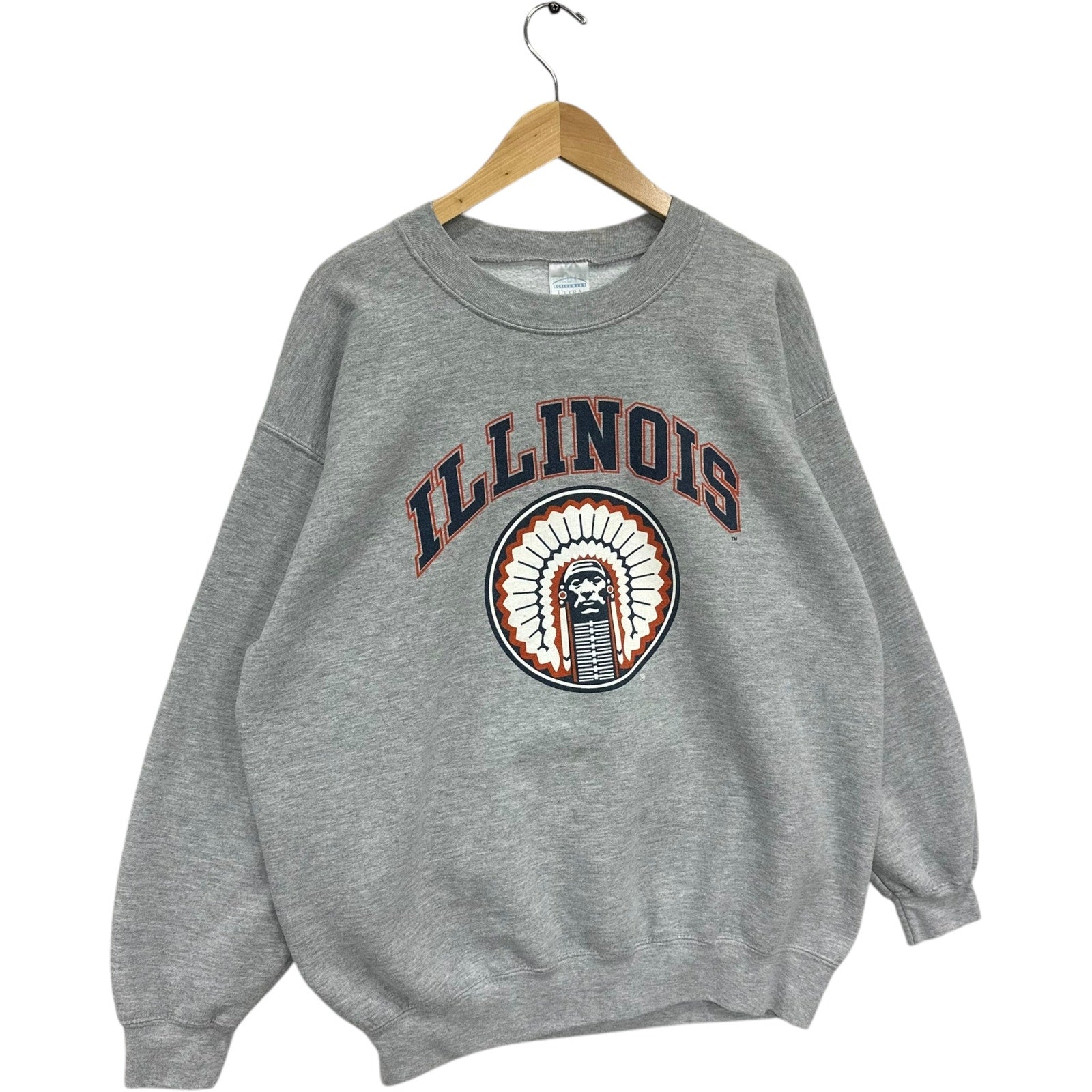 Vintage University Of Illinois Spellout Crewneck Large