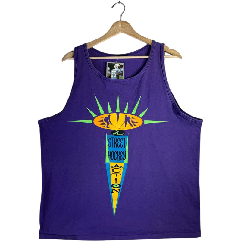 Vintage Street Hockey Action Graphic Tank Top