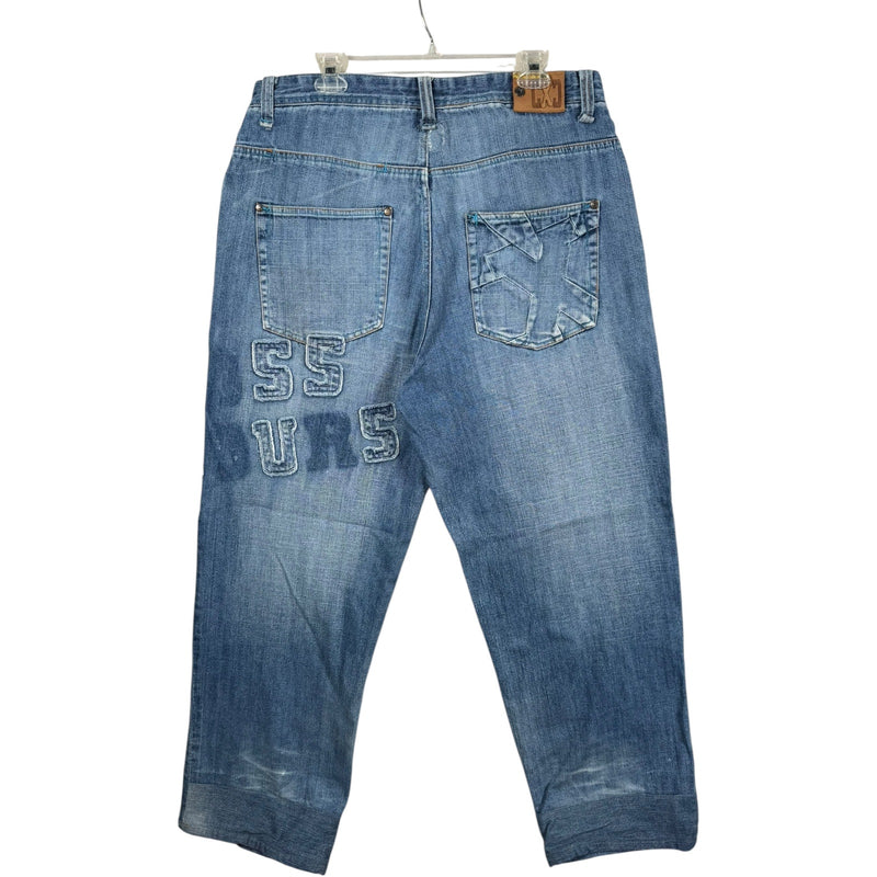 Vintage Cross Colours Embroidered Baggy Denim Jeans 38