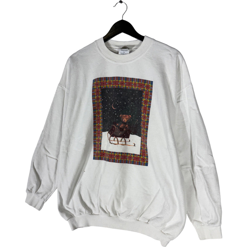 Vintage Sledding Bear Christmas Crewneck