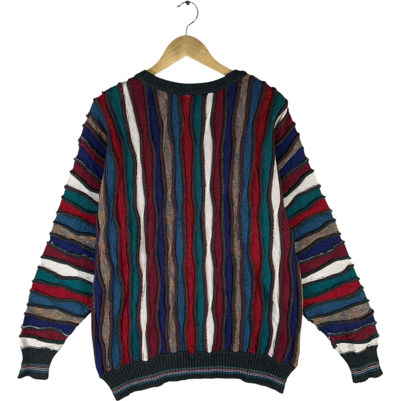 Vintage Coogi Multicolor 3D Ribbon Knit Sweater