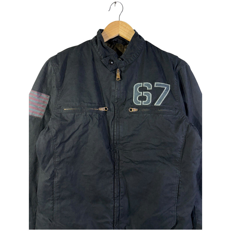 Vintage Polo Ralph Lauren 67 Patch Denim Moto Jacket