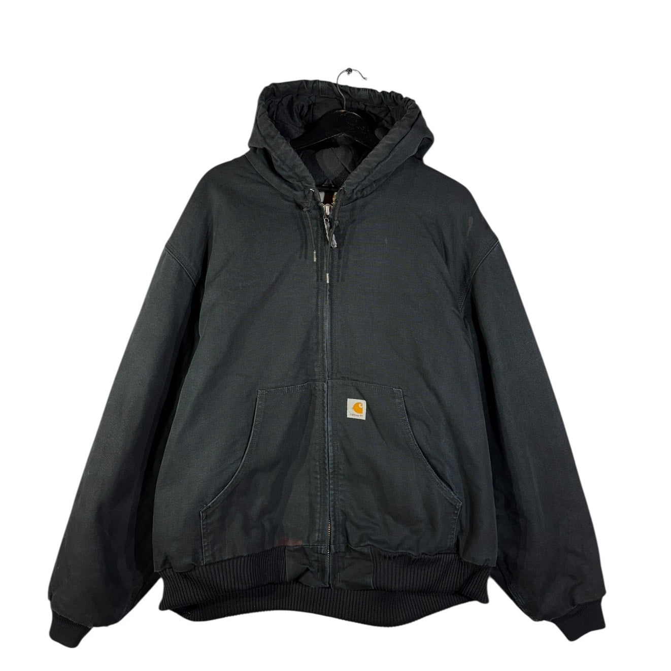 Vintage Carhartt Canvas Hooded Full Zip Quilted Workwear Jacket