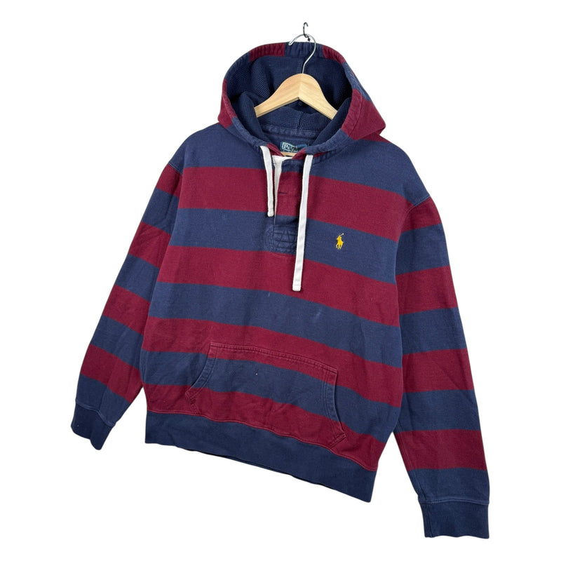 Vintage Polo Ralph Lauren Striped Pullover Hooded Sweatshirt