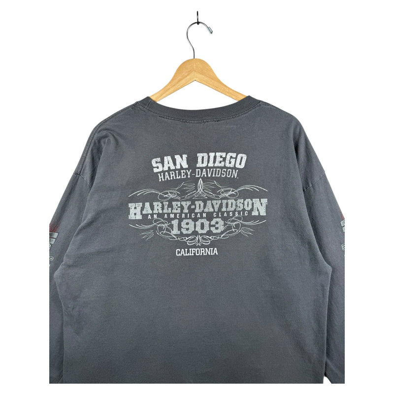 Vintage Harley Davidson San Diego California Long Sleeve T Shirt