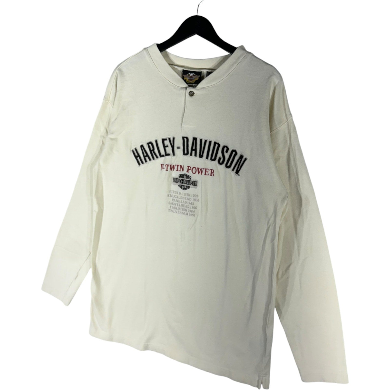 Vintage Harley Davidson V-Twin Power Henley Crewneck