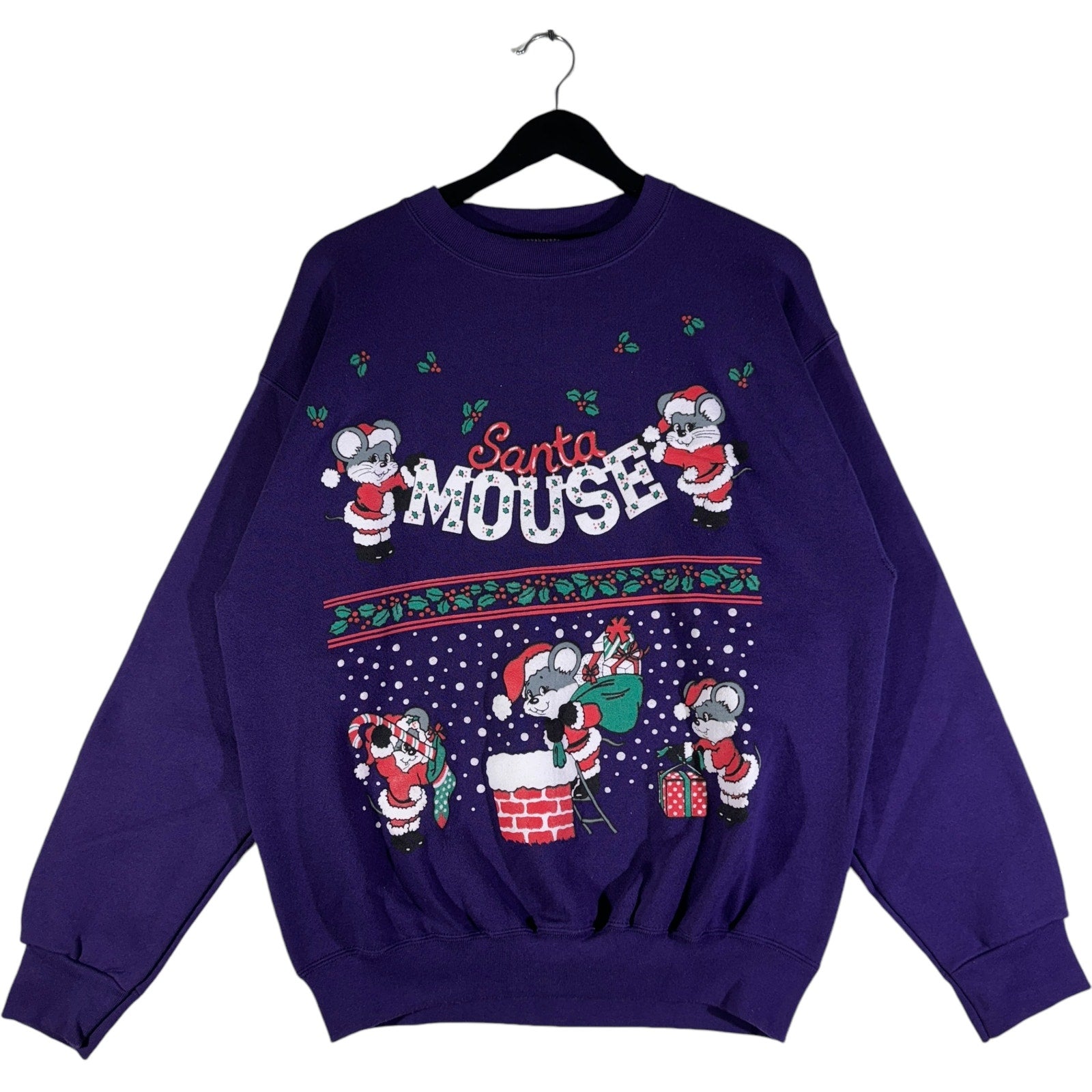 Vintage "Santa Mouse" Christmas Crewneck