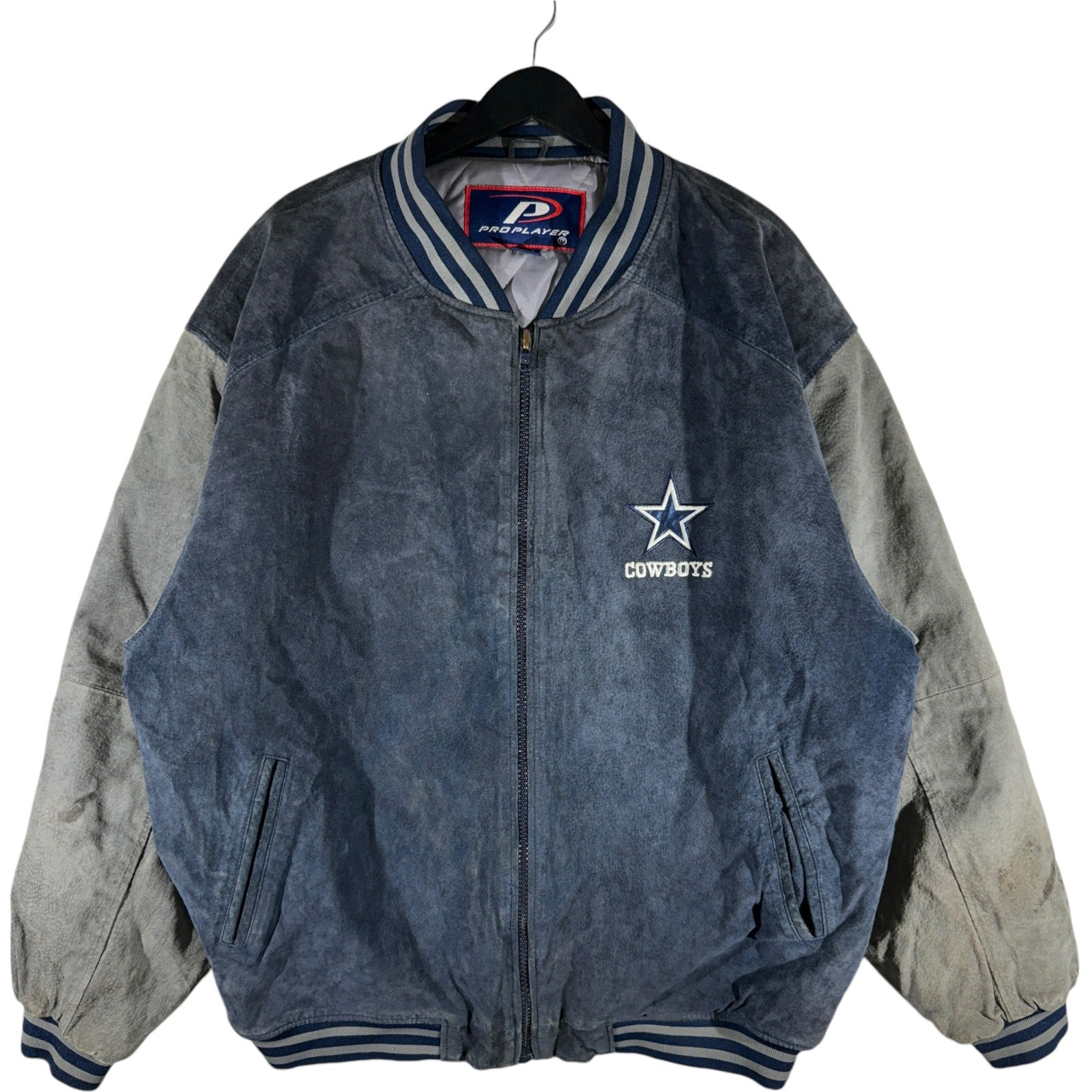 Vintage Pro Player Dallas Cowboys NFL Suede Bomber Jacket