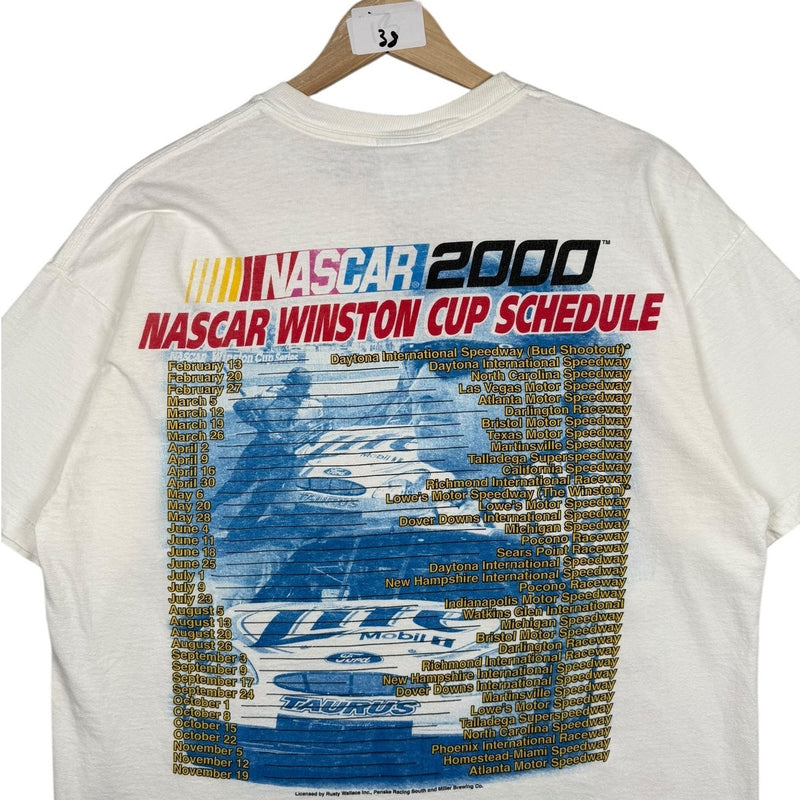 Vintage Rusty Wallace Schedule NASCAR 2000 T-Shirt