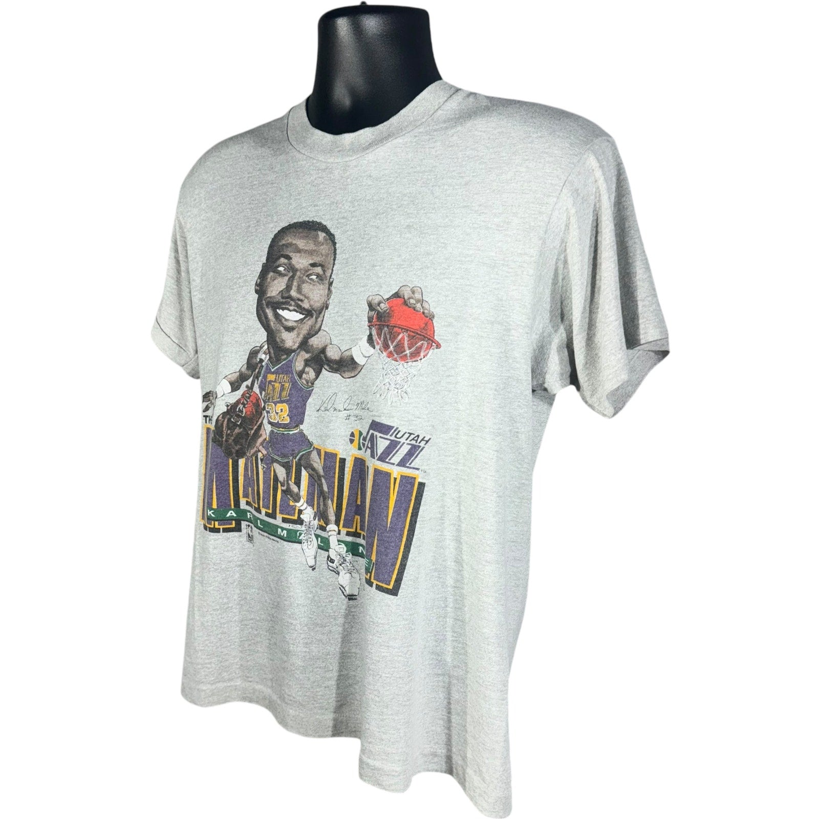 Vintage Karl Malone Utah Jazz Caricature Tee