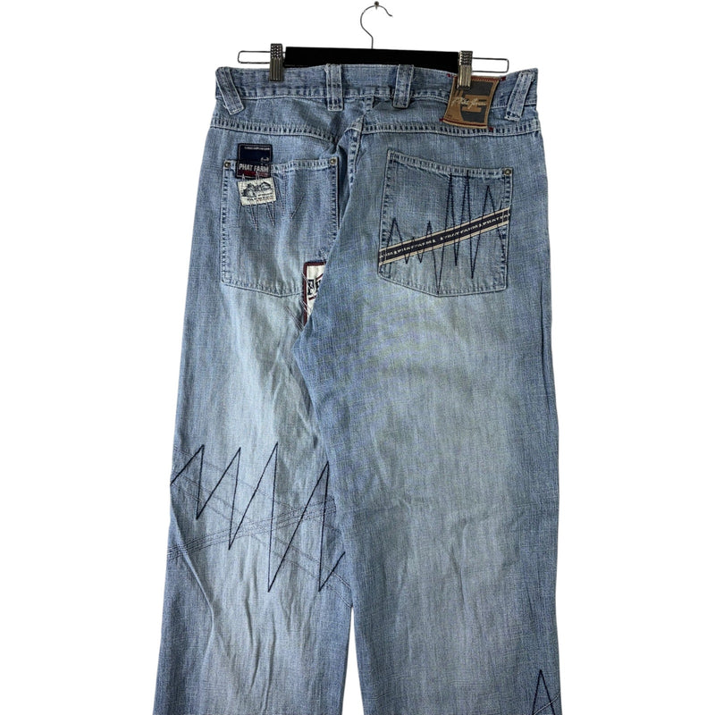 Vintage Phat Farm Embroidered Wide Leg Denim Jeans 32x33