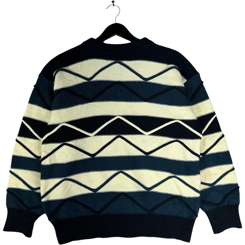 Vintage 3D Knit Striped Sweater