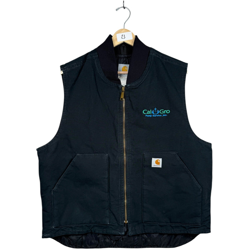 Vintage Carhartt Cal Gro Logo Full Zip Vest