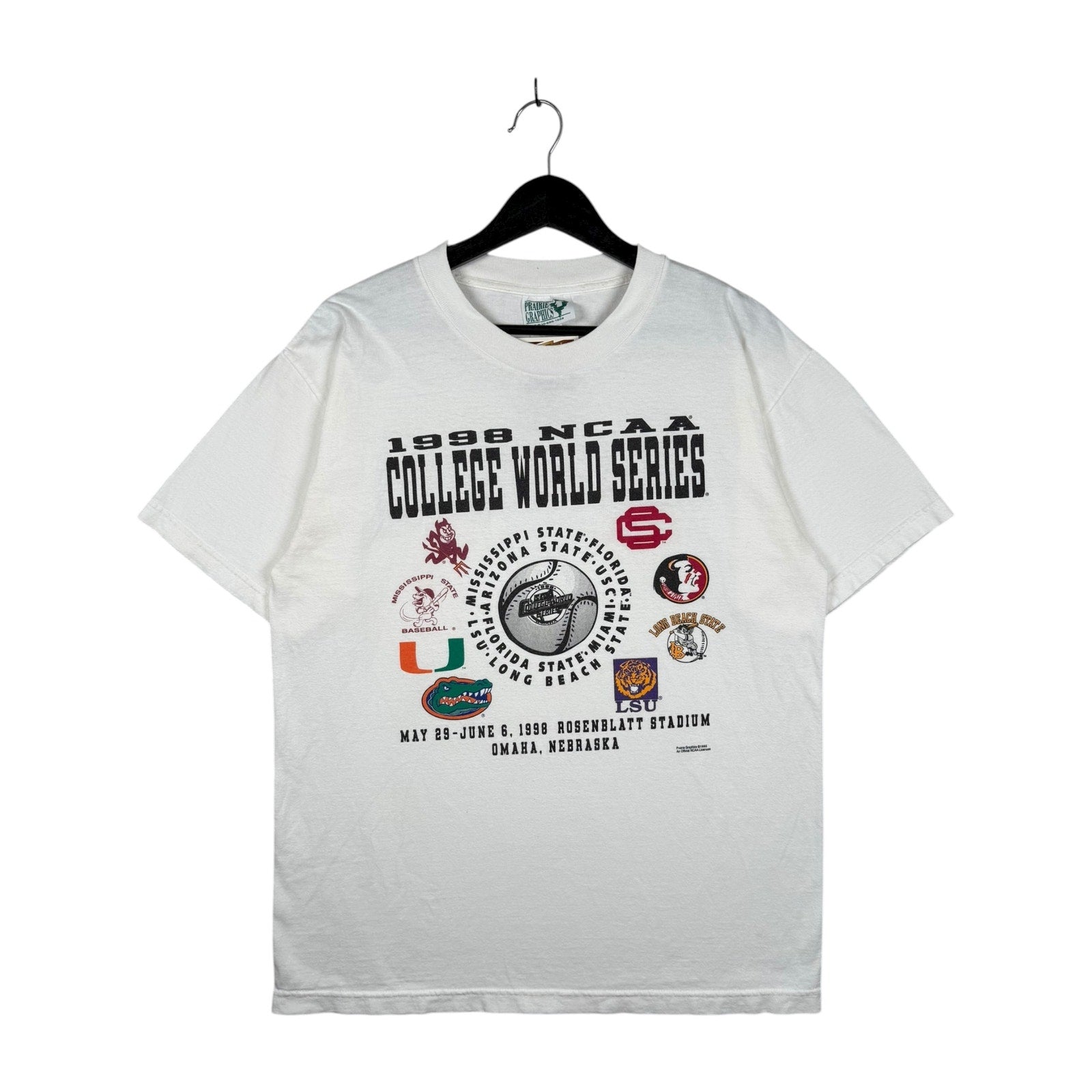 Vintage NCAA College World Series Nebraska T-Shirt 1998