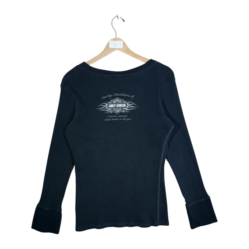 Vintage Women's Harley-Davidson V Neck Long Sleeve T-Shirt