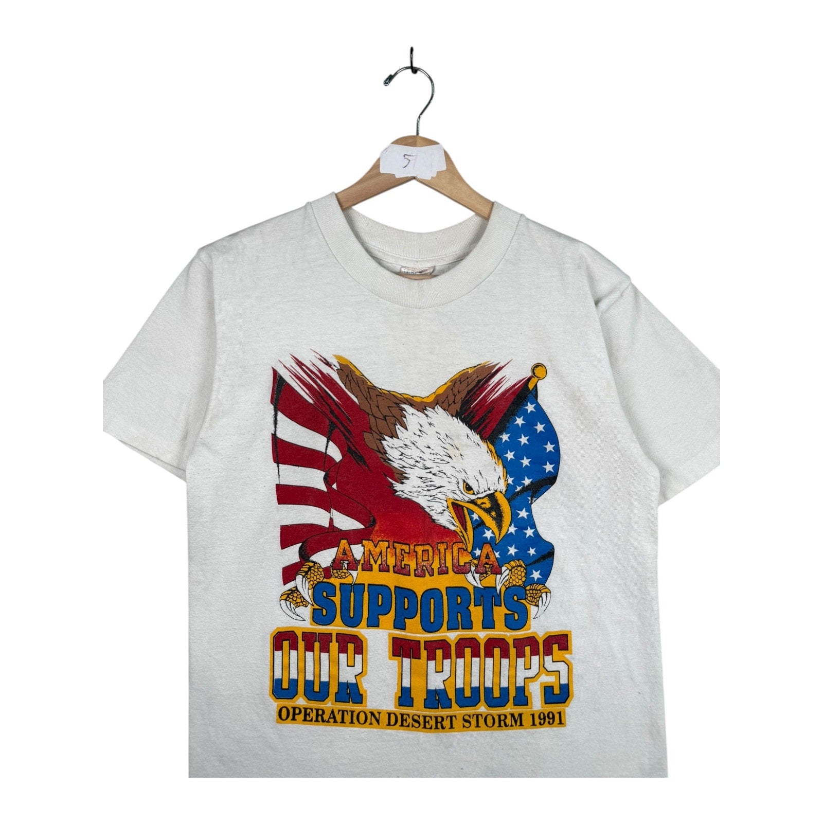 Vintage America Supports Our Troops Eagle T-Shirt