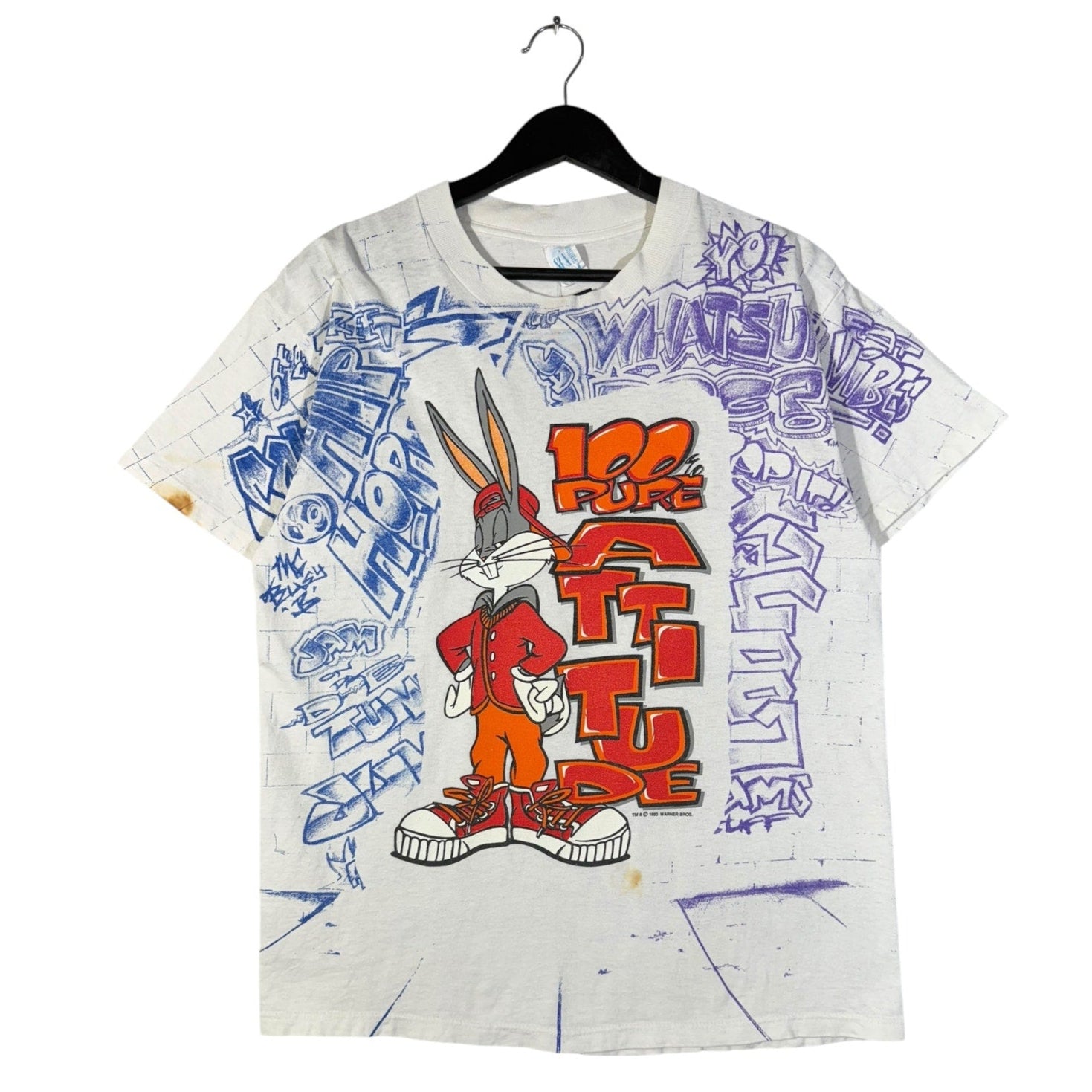 Vintage Looney Tunes Bugs Bunny Graffiti "Attitude" T-Shirt