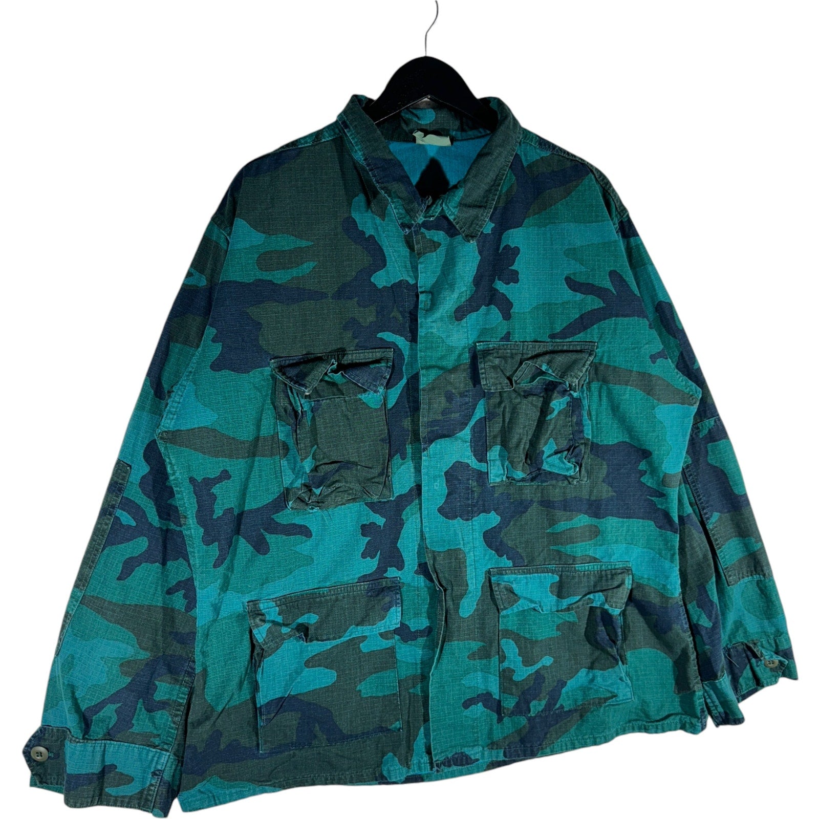 Vintage Overdye Camo Military Light Jacket