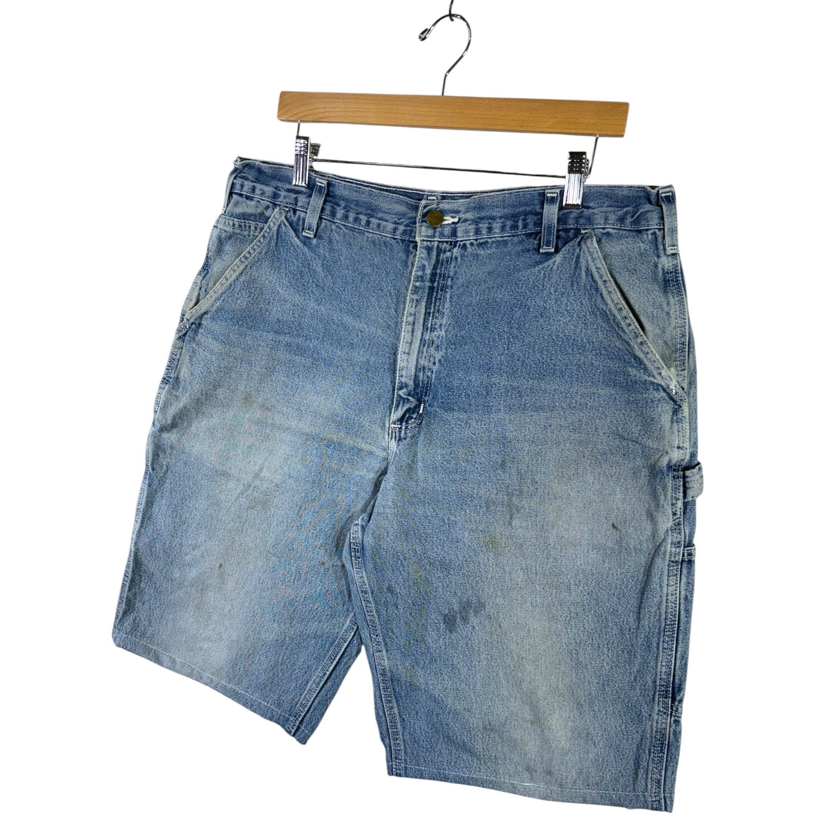 Vintage Carhartt Dungaree Fit Denim Carpenter Shorts 38