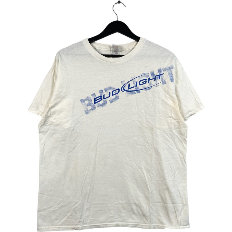 Vintage. Bud Light Chest Spellout Beer Promo Tee