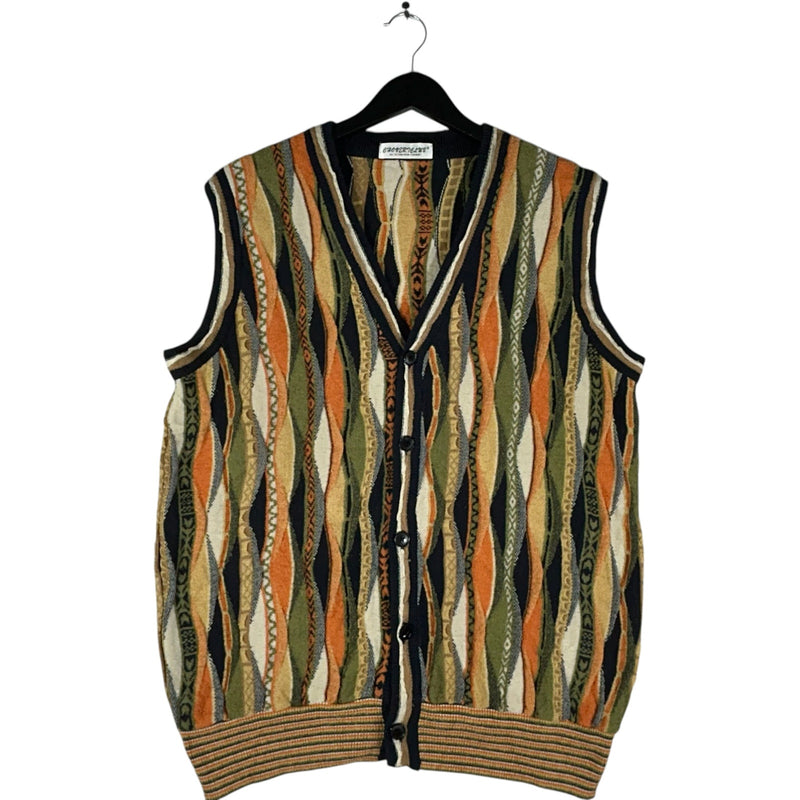 Vintage Chovert Club 3D Knit Button Up Sweater Vest