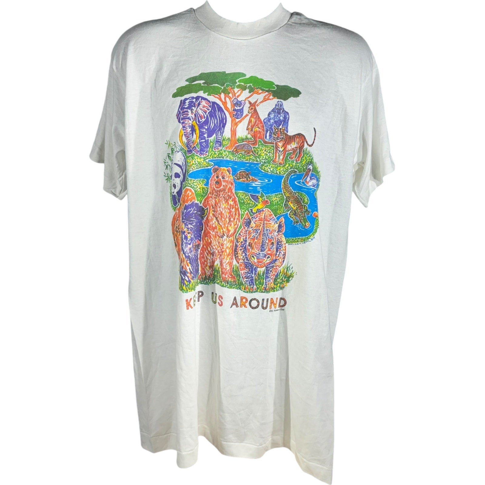 Vintage Human-i-Tees "Keep Us Around" Animal Tee