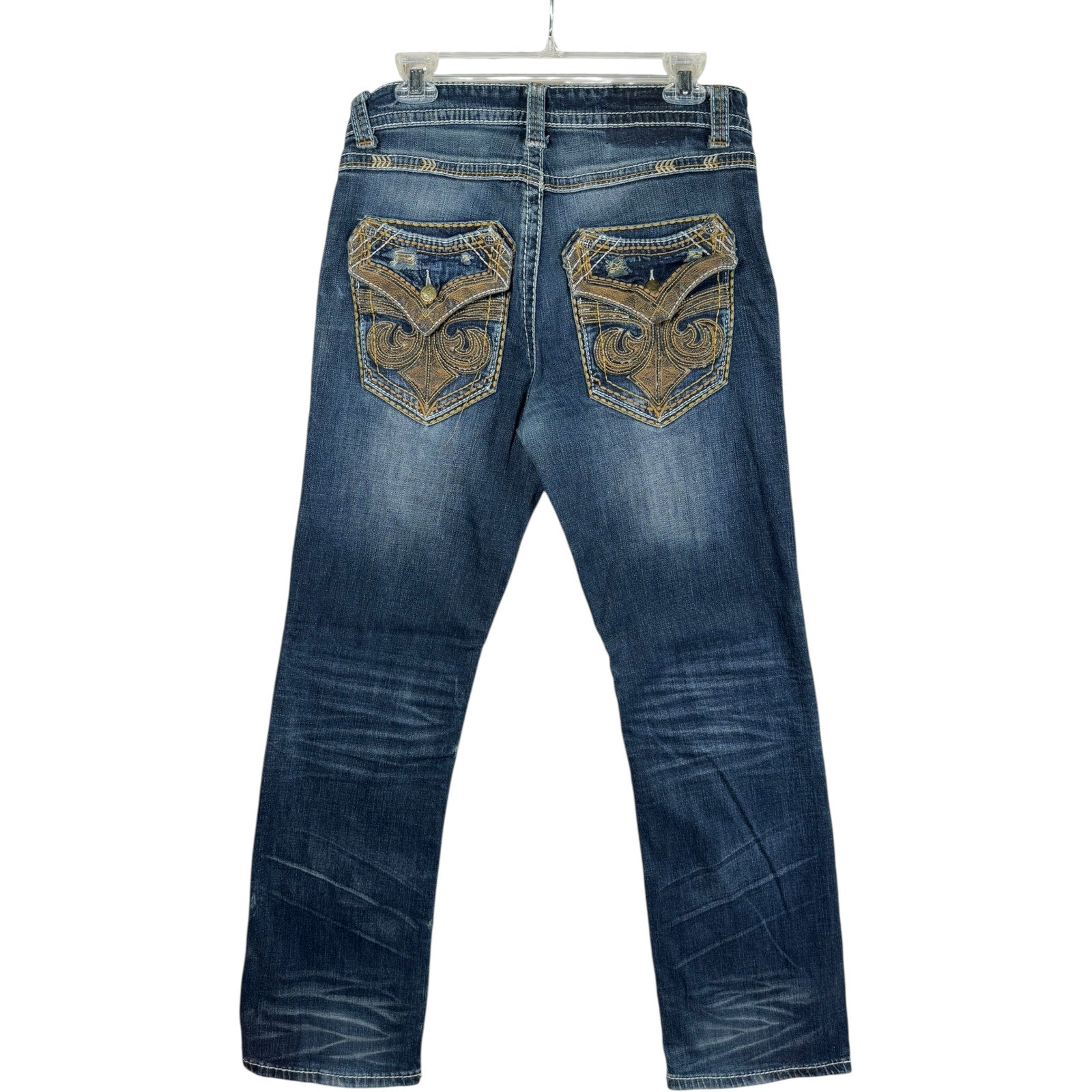 Vintage Affliction Embroidered Pockets Denim 34