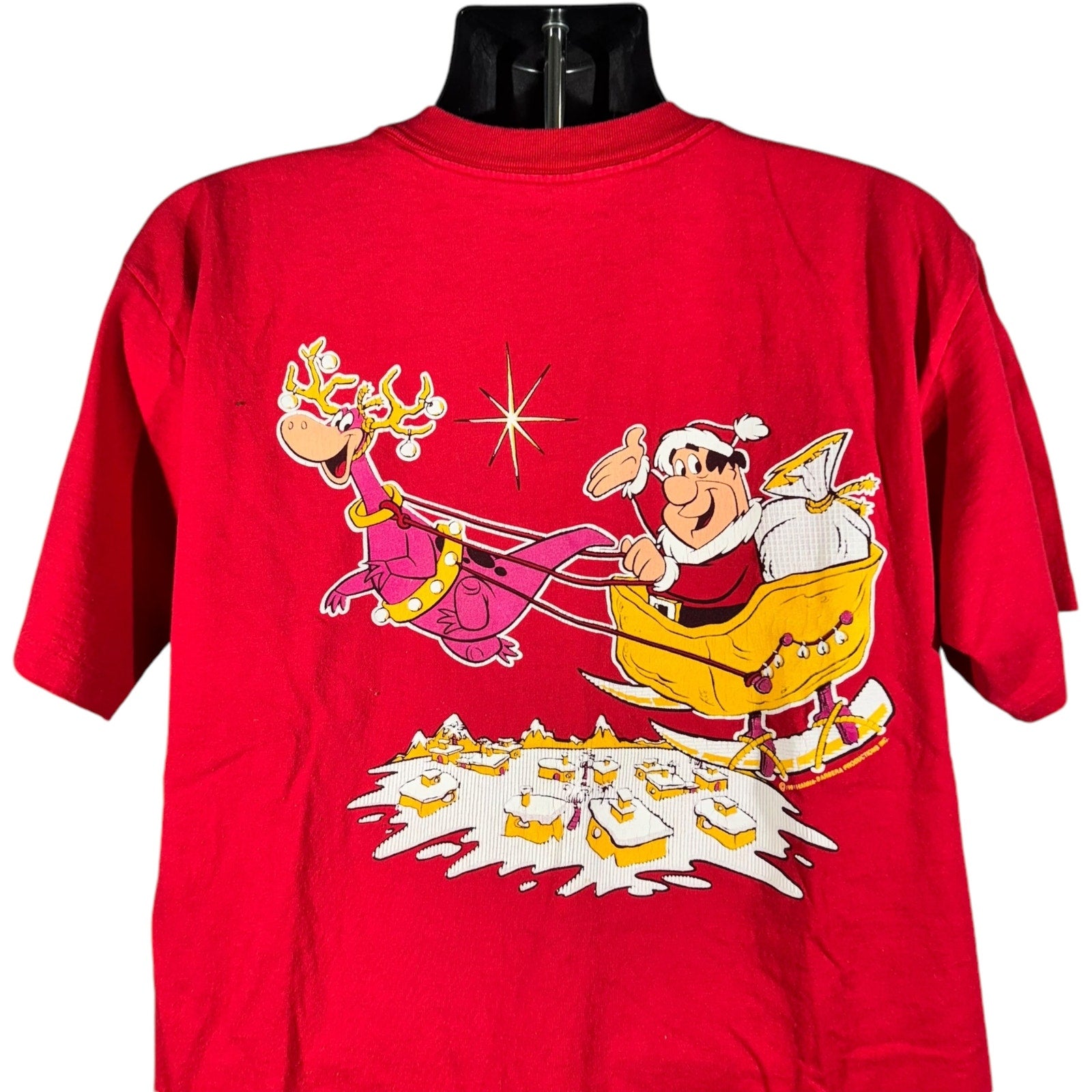 Vintage Flintstones Happy Holidays Christmas Tee