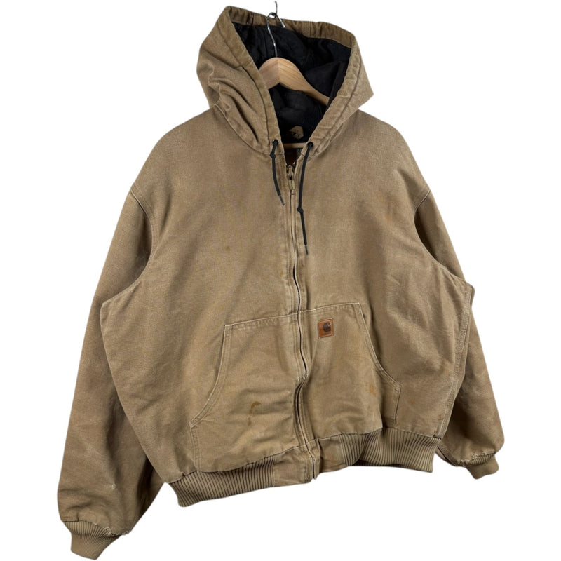 Vintage Carhartt Insulated Active Hoodie Full Zip Workwear Jacket