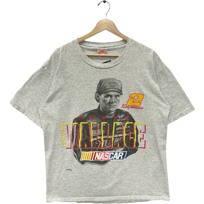 Vintage Nutmeg Rusty Wallace #2 Large Picture NASCAR Tee