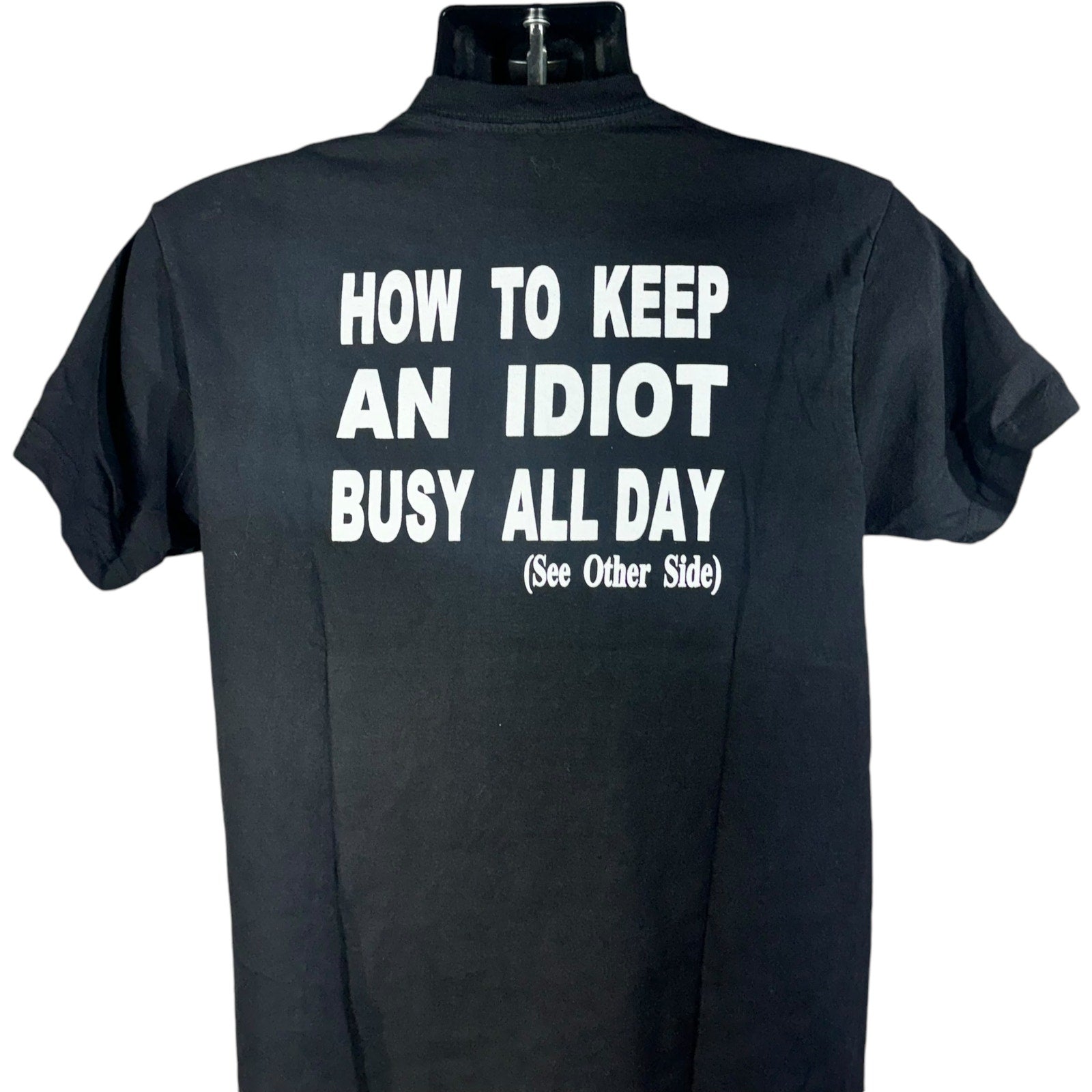 Vintage "How To Keep An Idiot Busy All Day" Humor Tee