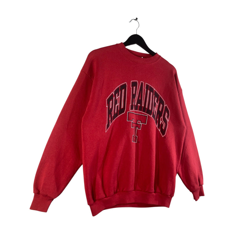 Vintage Logo 7 Texas Tech Red University Raiders Crewneck