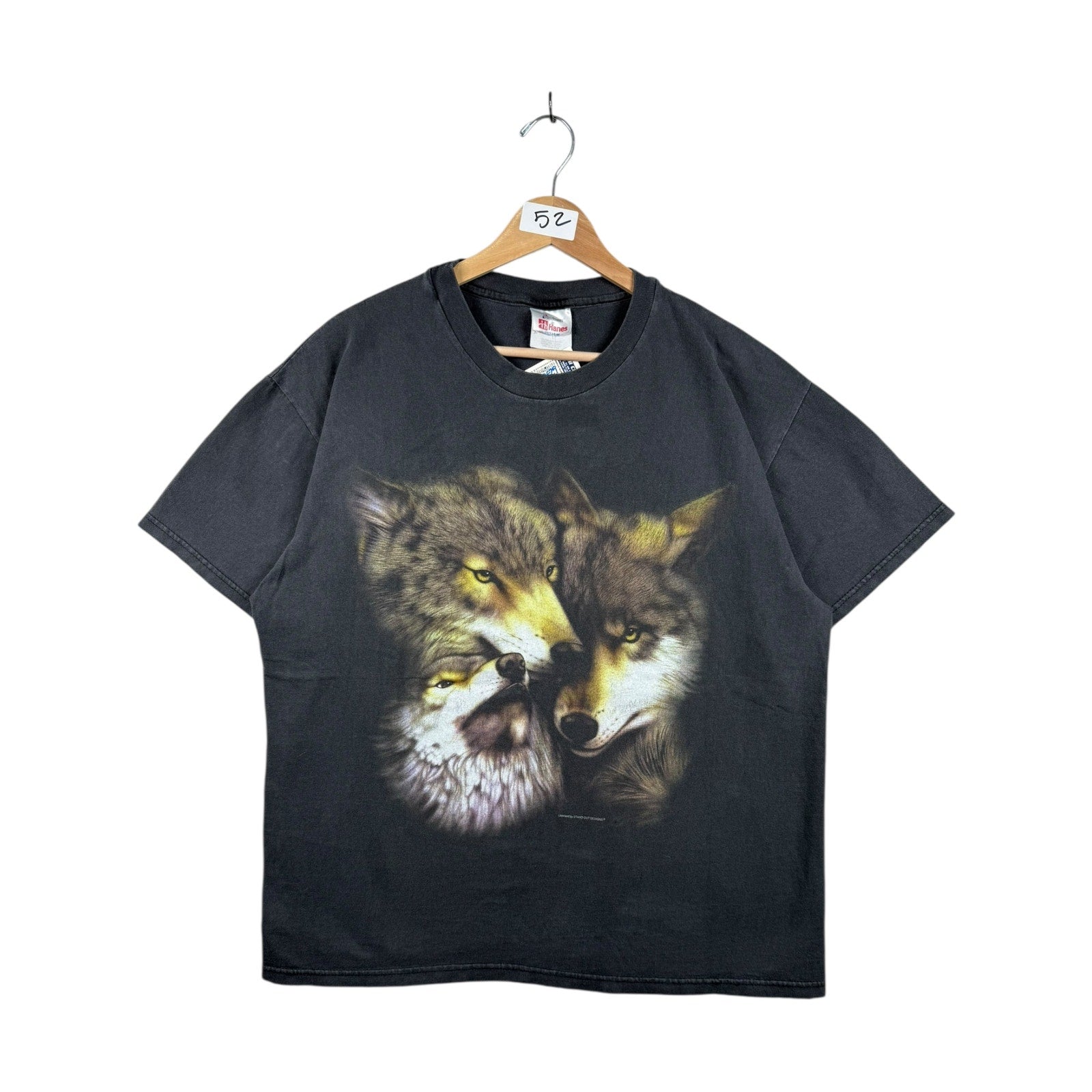 Vintage Wolf Graphic Print T-Shirt