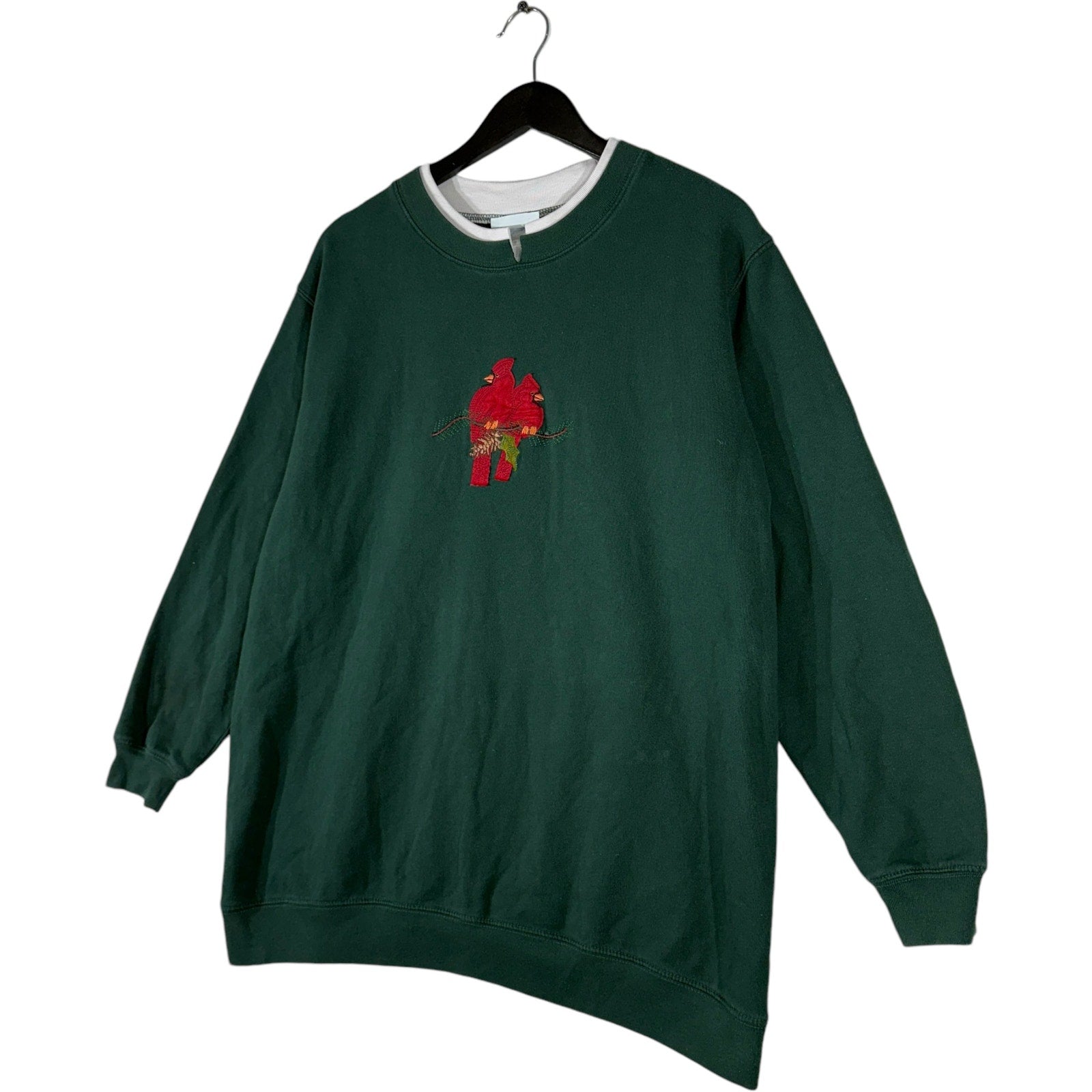 Women's Vintage Cardinals Double Collar Nature Crewneck