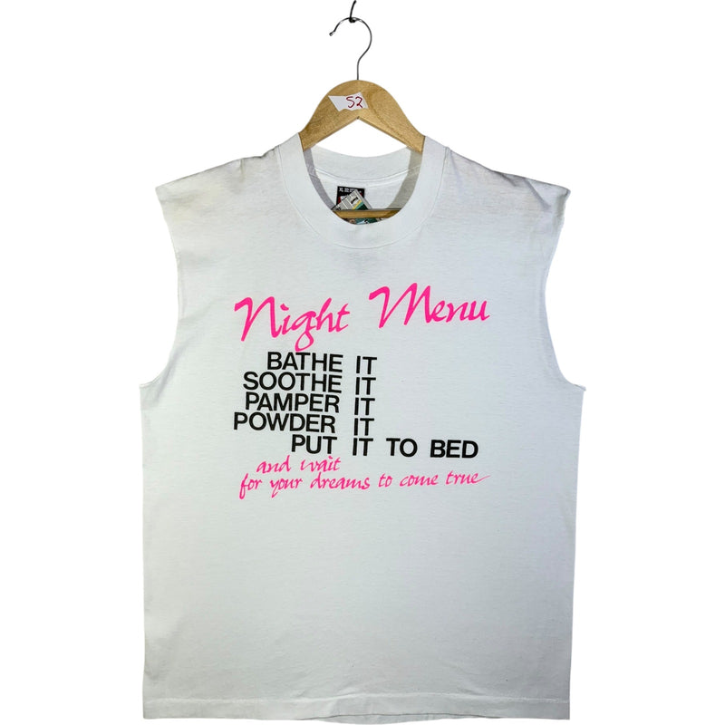 Vintage Night Menu Muscle Sleeve Tank Top