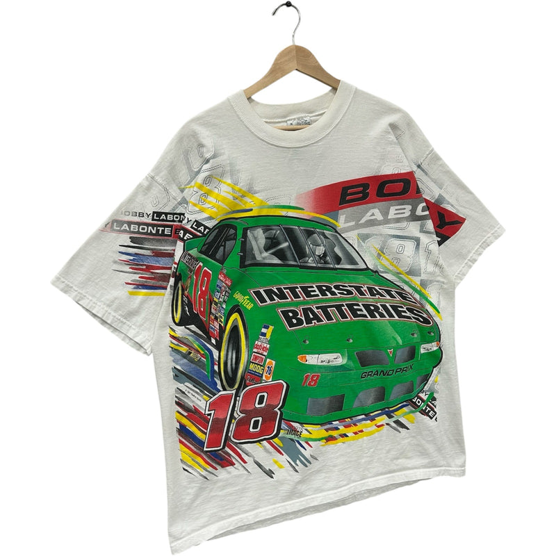 Vintage Bobby Labonte #18 Interstate Batteries AOP NASCAR Tee