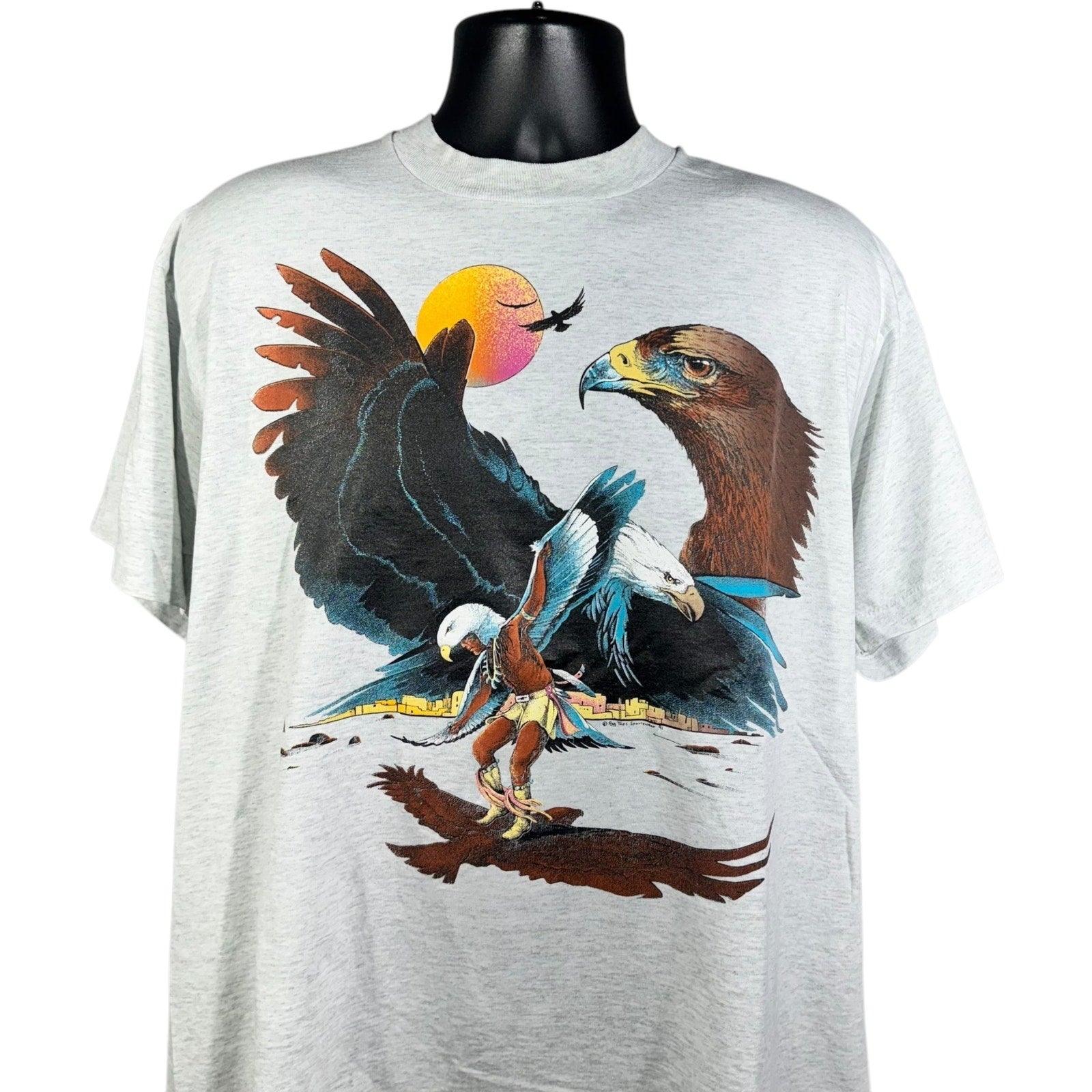 Vintage Eagle Native American Nature Art Tee 90s