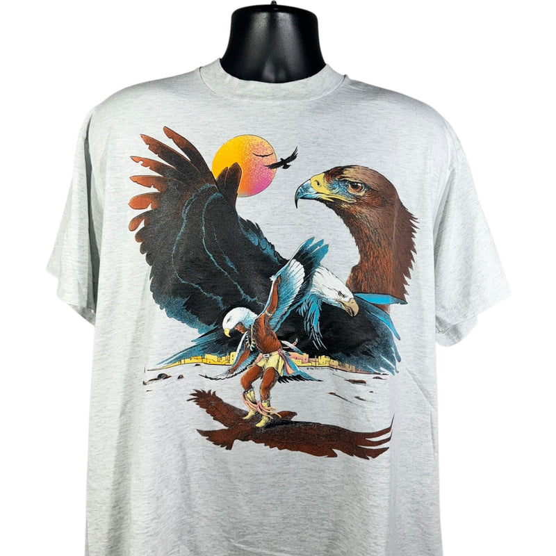 Vintage Eagle Native American Nature Art Tee 90s