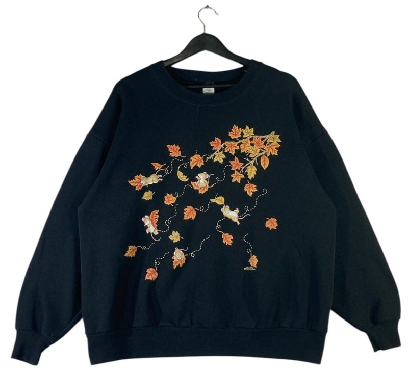 Vintage Women's Autumn Fall Leaves Crewneck